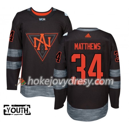 Dětské Hokejový Dres Severoamerických Auston Matthews 34 Světový pohár v ledním hokeji 2016 Černá Premier